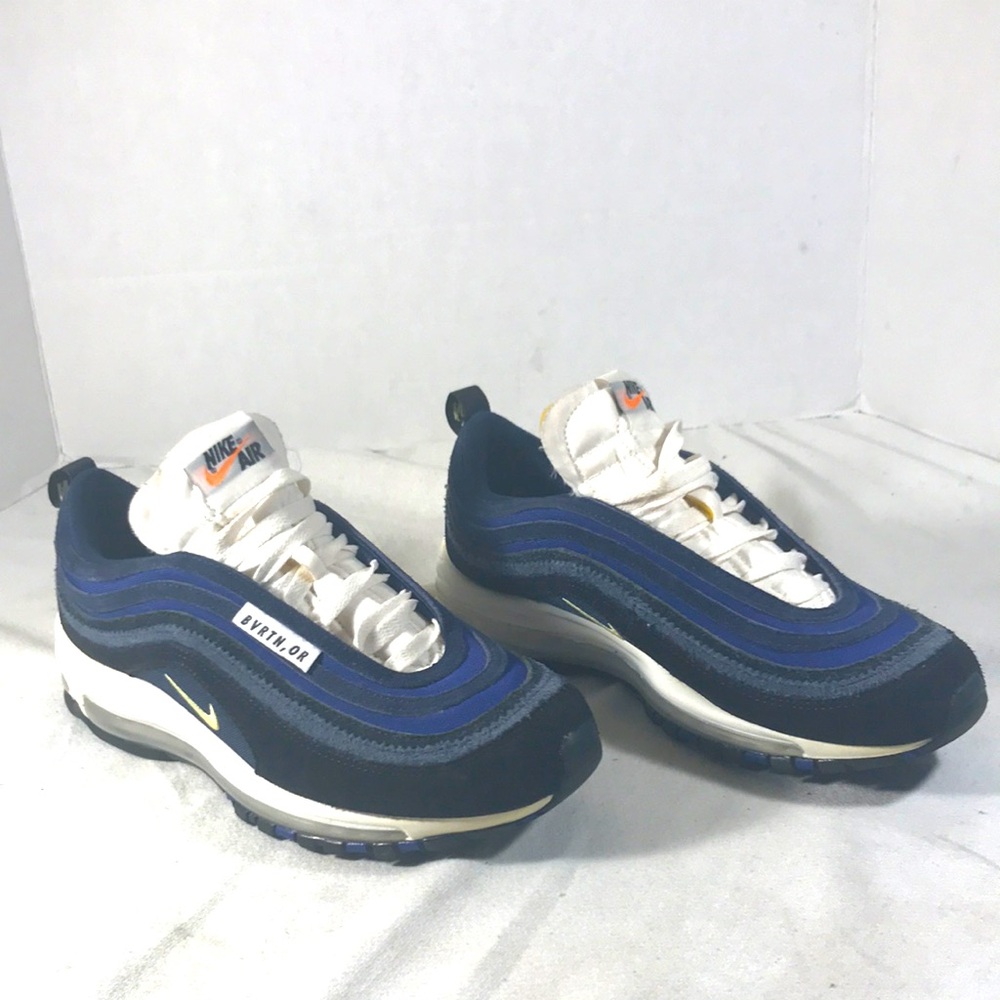 Nike Men’s Air Max 97 SE Running Club Black/ Obsidian Blue Suede Sneakers